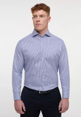 1863 by Eterna Striped Twill Shirt, Sky Blue