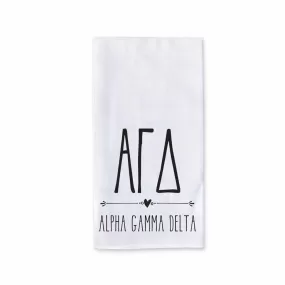 Alpha Gamma Delta Sorority Kitchen Towel with Boho Design