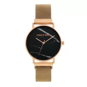 April Marble Dial Rosegold Magnetic Mesh Watch