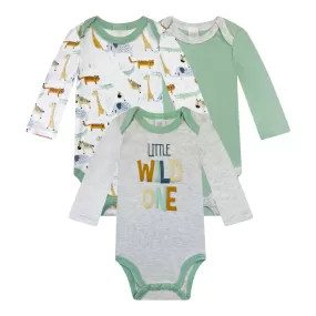 Baby Kiss 3 Pk Full Sleeves Cotton Bodysuits - Little Wild One