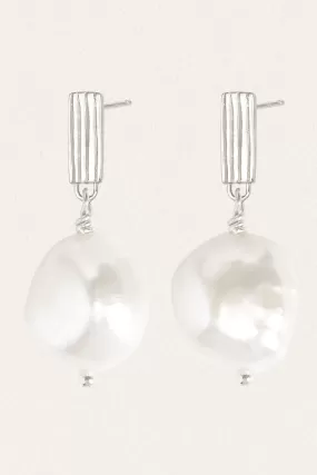 Baroque Pearl Earrings - Silver