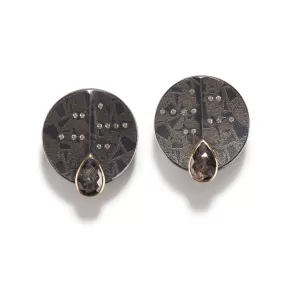 Black Rose Cut Diamond Earrings