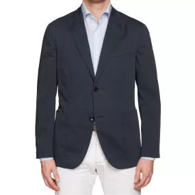 BOGLIOLI Milano "K.Jacket" Blue Cotton Unlined Peak Lapel Jacket EU 50 NEW US 40