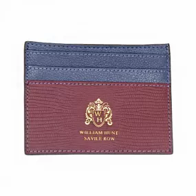 Burgundy / Blue Leather WH Card Holder