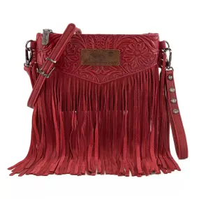 CARSYN RED FRINGE CROSSBODY WRANGLER PURSE