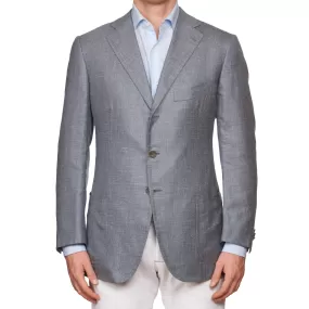 CESARE ATTOLINI for TINCATI Handmade Gray Cashmere-Silk-Linen Jacket EU 50 US 40