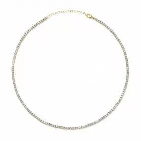 CZ Tennis Choker | 14k Yellow Gold