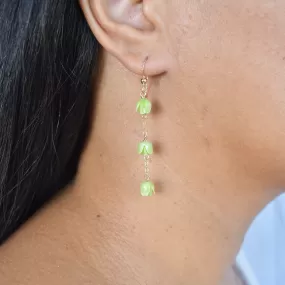 Dangling Three Chain Link Pakalana Earrings