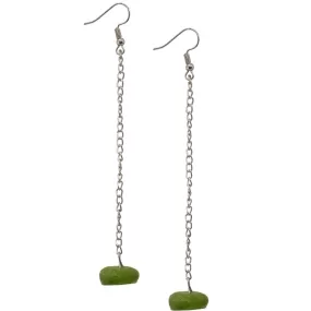 Deep Green Recycled Glass Drop Earrings from Botswana