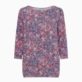 FR - Flora top navy/red speckle