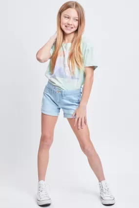 Girls Essential Cuffed Shorts Distressed