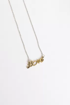 Gold Tone Love Necklace