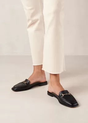 Kais Black Leather Mules