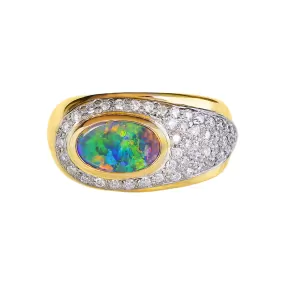 Rainbow Comet Opal Ring