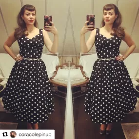 SALE Polka Dot Midi Swing Dress