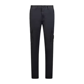 Stone Island Badge Cotton Cargo Trousers Black