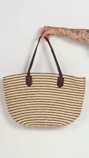 Striped Straw Tote