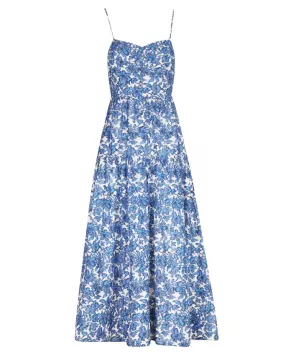 Verona Dress (Maritime Blue/Off White Multi)