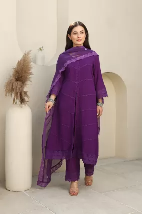 Violet Dreams Cotton Gauze Suit Set